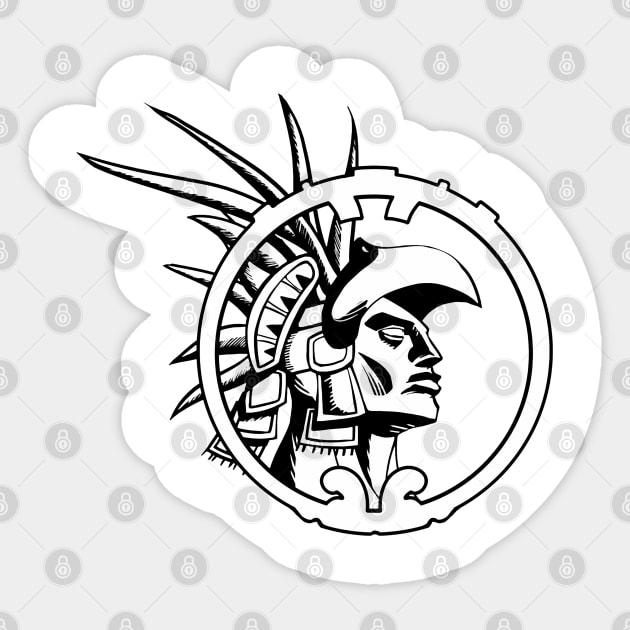 Aztec Warrior Eagle Sticker by AllWellia
